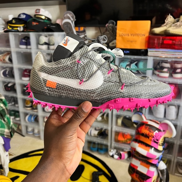 off white waffle pink